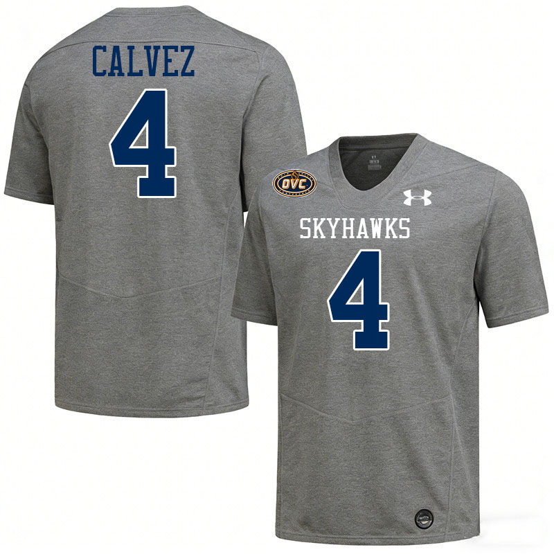 UT Martin Skyhawks #4 Julian Calvez College Football Jerseys,Uniforms-Grey